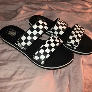 vans slides on feet